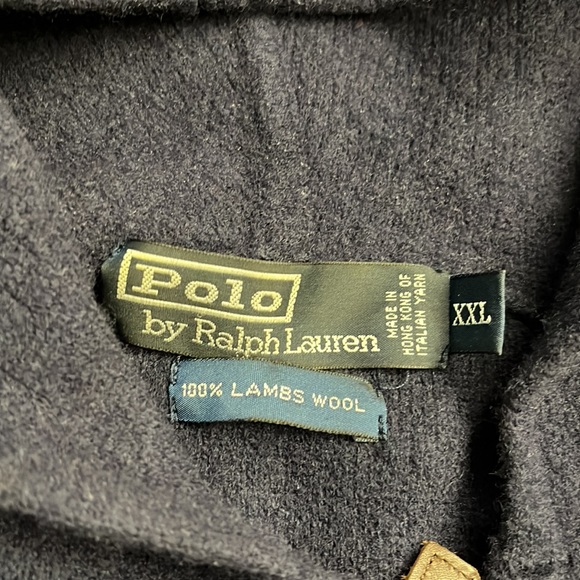 Hoodie Lambs wool Ralph Lauren Polo 100% wool sweater full zip jacket - Picture 4 of 5